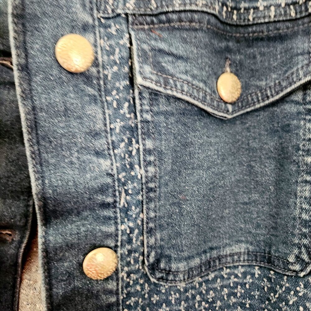 Time and Tru Women's Clip Dot Denim Jacket, Size XL. NWOT. - Picture 5 of 11